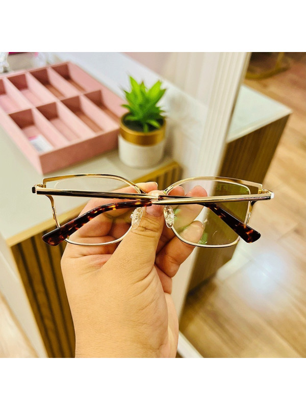 Armação de Óculos Quadrada PD54 Dourado